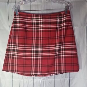 Design Lab Lord & Taylor red plaid 90’s skirt